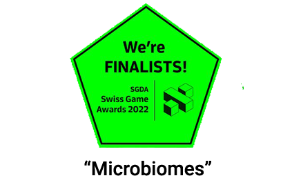 Swiss Game Awards Nomination 2022 für Microbiomes in der Kategorie Serious Games