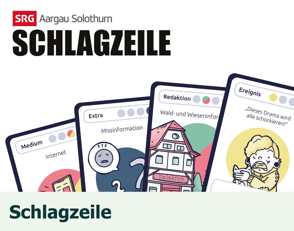 Schlagzeile: Ein analoges Kartenspiel als Geschenk für die Mitglieder und Fans der SRG Aargau Solothurn.